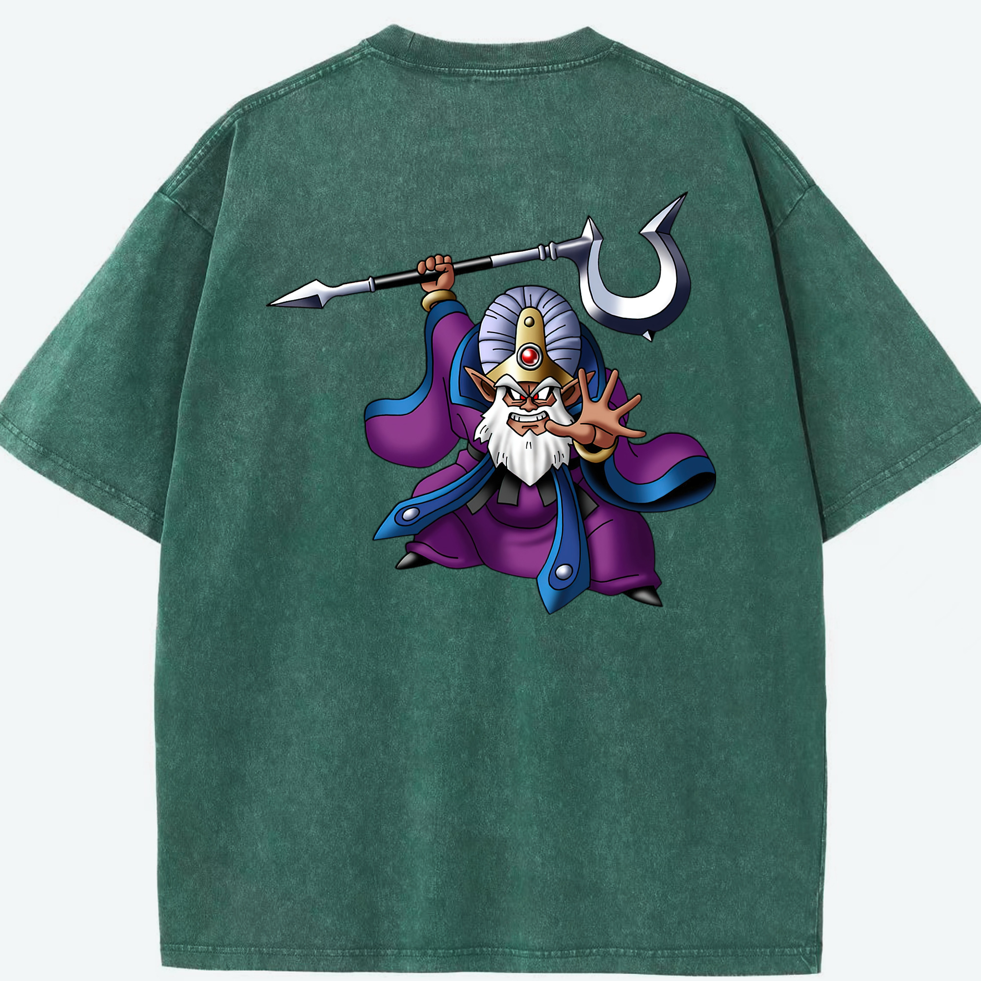 （画像用） ドラゴンクエスト Doragon Kuesuto Dragon Quest 綿100% ヴィンテージ風 半袖Tシャツ（背面プリント）